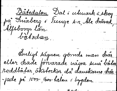 Bild på arkivkortet för arkivposten Båtedalen