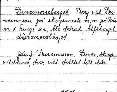 Bild på arkivkortet för arkivposten Duvemosseberget