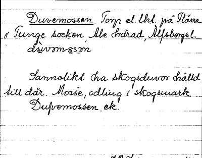 Bild på arkivkortet för arkivposten Duvemossen
