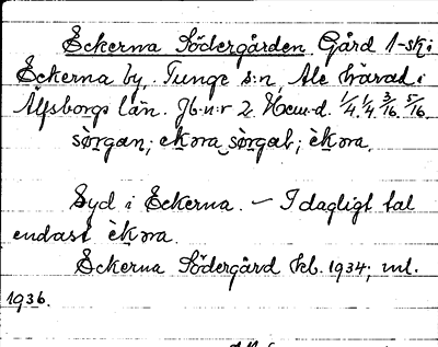 Bild på arkivkortet för arkivposten Eckerna Södergården