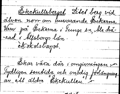 Bild på arkivkortet för arkivposten Ekekullsberget