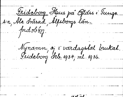 Bild på arkivkortet för arkivposten Frideborg
