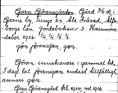 Bild på arkivkortet för arkivposten Garn Göransgården