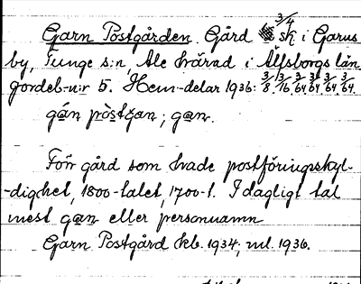 Bild på arkivkortet för arkivposten Garn Postgården