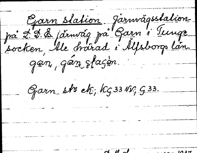 Bild på arkivkortet för arkivposten Garn station