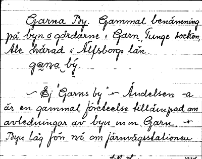 Bild på arkivkortet för arkivposten Garna By
