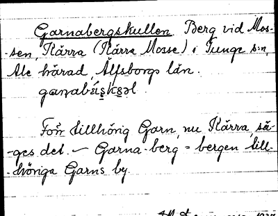 Bild på arkivkortet för arkivposten Garnabergskullen