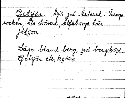 Bild på arkivkortet för arkivposten Getsjön