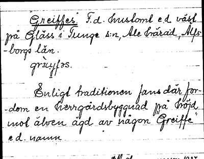 Bild på arkivkortet för arkivposten »Greiffes»
