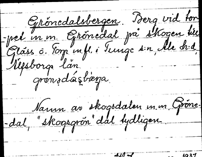 Bild på arkivkortet för arkivposten Grönedalsbergen