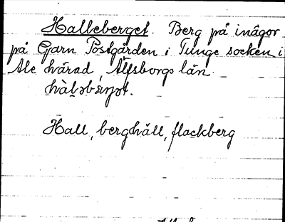 Bild på arkivkortet för arkivposten Halleberget