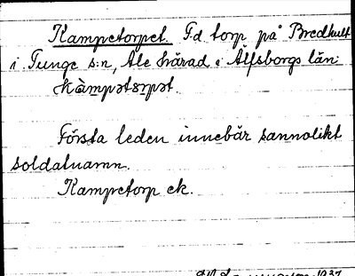 Bild på arkivkortet för arkivposten Kampetorpet