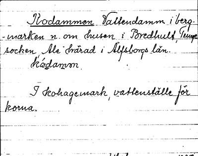 Bild på arkivkortet för arkivposten Kodammen