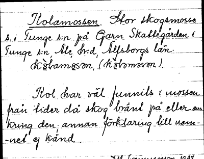 Bild på arkivkortet för arkivposten Kolamossen