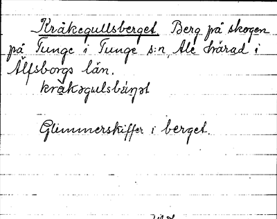 Bild på arkivkortet för arkivposten Kråkegullsberget
