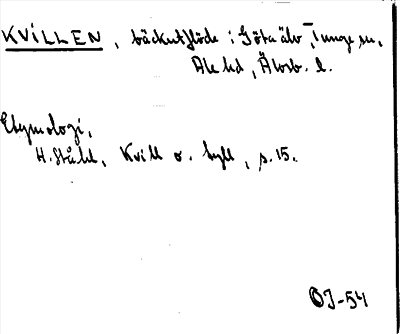 Bild på arkivkortet för arkivposten Kvillen