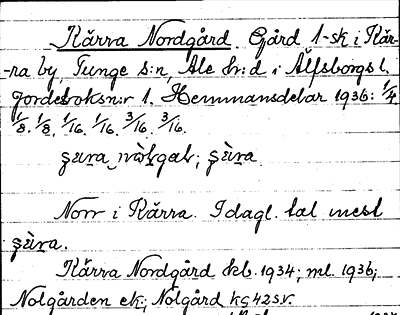 Bild på arkivkortet för arkivposten Kärra Nordgård