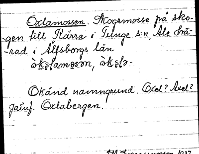 Bild på arkivkortet för arkivposten Oxlamossen