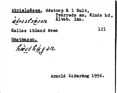Bild på arkivkortet för arkivposten Abrielsåsen