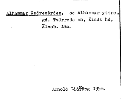 Bild på arkivkortet för arkivposten Alhammar Nedregården