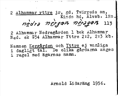 Bild på arkivkortet för arkivposten Alhammar yttre