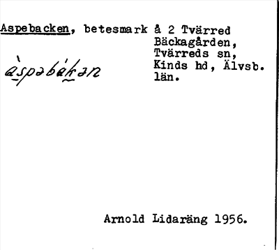 Bild på arkivkortet för arkivposten Aspebacken
