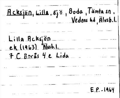 Bild på arkivkortet för arkivposten Acksjön, Lilla