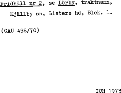 Bild på arkivkortet för arkivposten Fridhäll