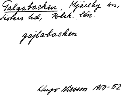 Bild på arkivkortet för arkivposten Galgabacken