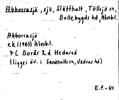 Bild på arkivkortet för arkivposten Abborrasjö