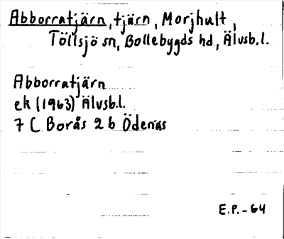 Bild på arkivkortet för arkivposten Abborratjärn