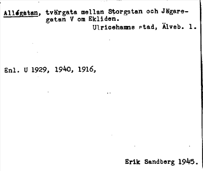 Bild på arkivkortet för arkivposten Allégatan