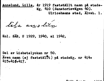 Bild på arkivkortet för arkivposten Annelund, Lilla