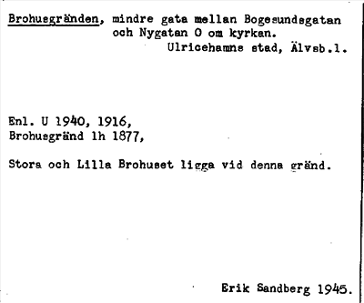Bild på arkivkortet för arkivposten Brohusgränden