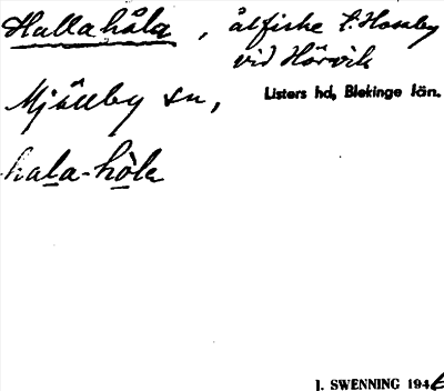 Bild på arkivkortet för arkivposten Hallahåla