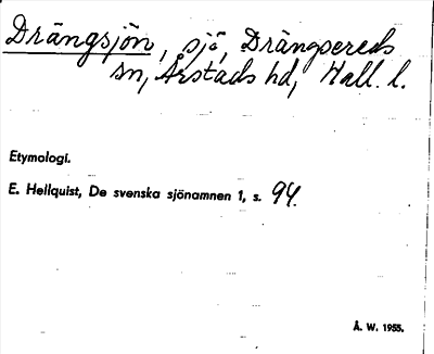 Bild på arkivkortet för arkivposten Drängsjön