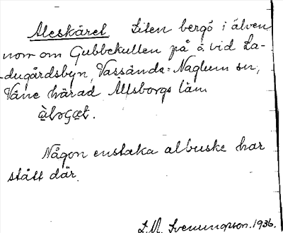 Bild på arkivkortet för arkivposten Aleskäret