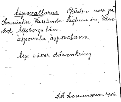 Bild på arkivkortet för arkivposten Aspevallarne