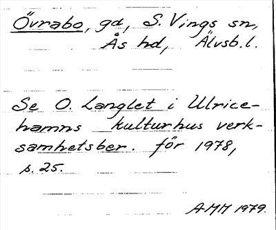 Bild på arkivkortet för arkivposten Övrabo