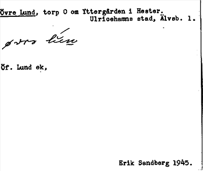 Bild på arkivkortet för arkivposten Övre Lund