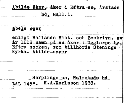 Bild på arkivkortet för arkivposten Abilds åker
