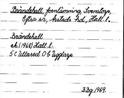 Bild på arkivkortet för arkivposten Brändehall
