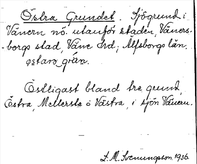 Bild på arkivkortet för arkivposten Östra Grundet