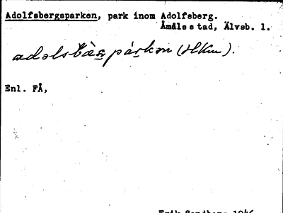 Bild på arkivkortet för arkivposten Adolfsbergsparken