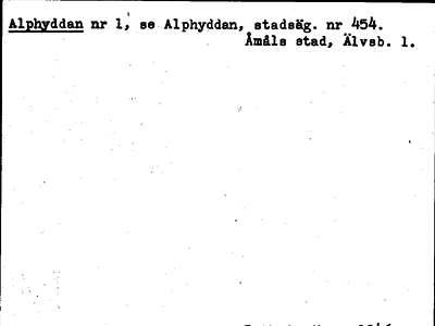 Bild på arkivkortet för arkivposten Alphyddan