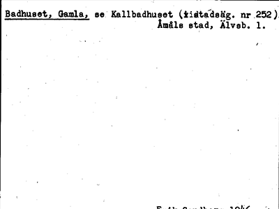Bild på arkivkortet för arkivposten Badhuset, Gamla