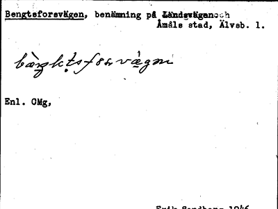 Bild på arkivkortet för arkivposten Bengtsforsvägen