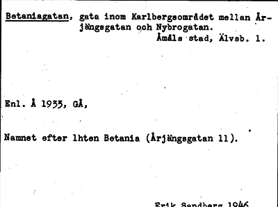 Bild på arkivkortet för arkivposten Betaniagatan