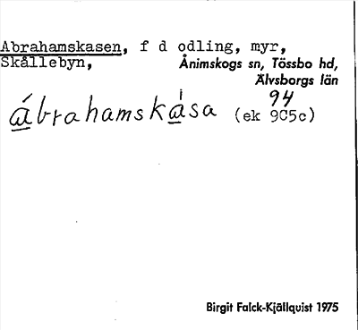Bild på arkivkortet för arkivposten Abrahamskasen