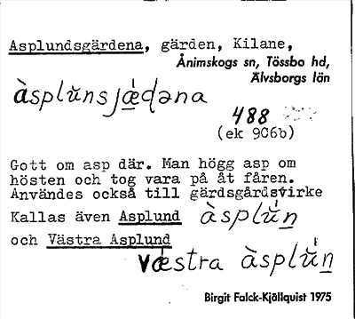 Bild på arkivkortet för arkivposten Asplundsgärdena